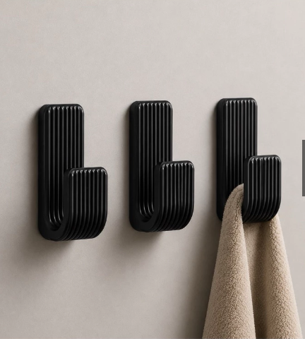 Kit 4 Ganchos de Parede Minimalistas em PLA – Organizador de Chaves, Bolsas e Acessórios - Imagem 2